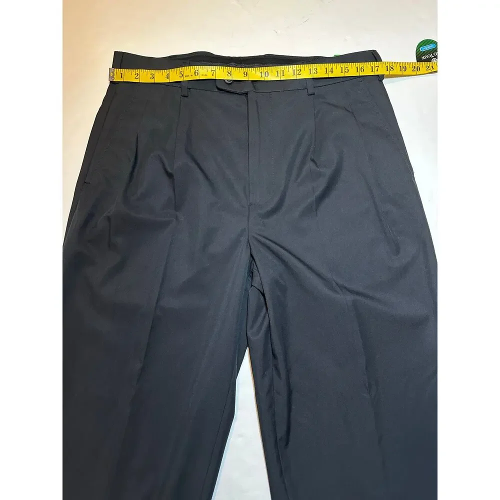 Pro Tour Mens Coolplay Ultimate Golf Pants Size 34/30 Caviar Color Pleat Front